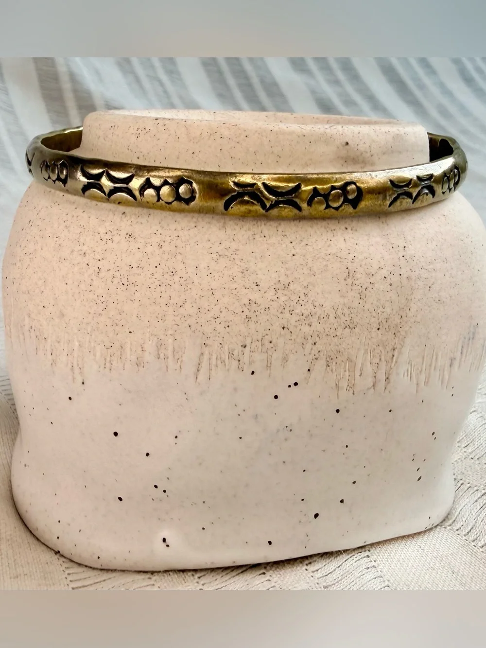 Vintage Taxco Mexico Sterling Silver 925 Brass Bangle Bracelet